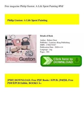 Free magazine Philip Guston A Life Spent Painting #Pdf