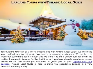 lapland tours with finland local guide