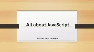 All about JavaScript
