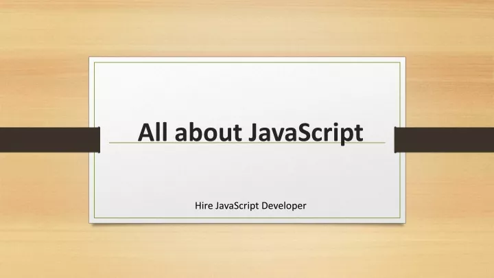 all about javascript