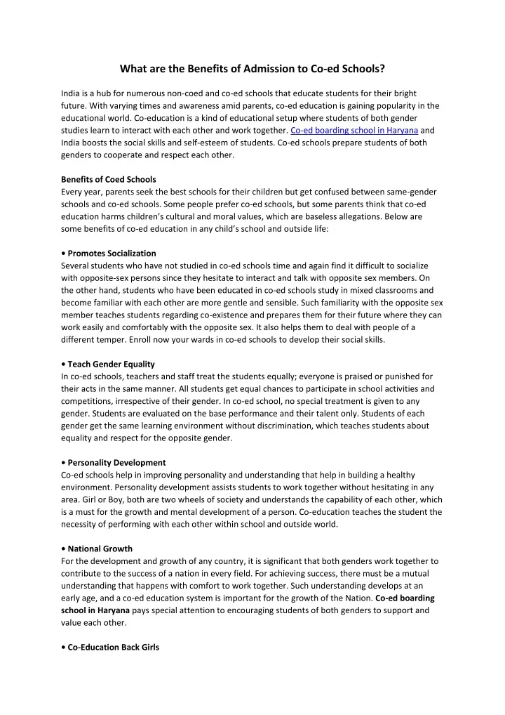PPT What Are The Benefits Of Admission To Co ed Schools PowerPoint ppt-what-are-the-benefits-of-admission-to-co-ed-schools-powerpoint