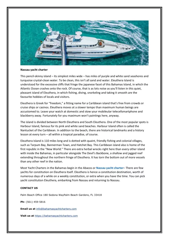 nassau yacht charter