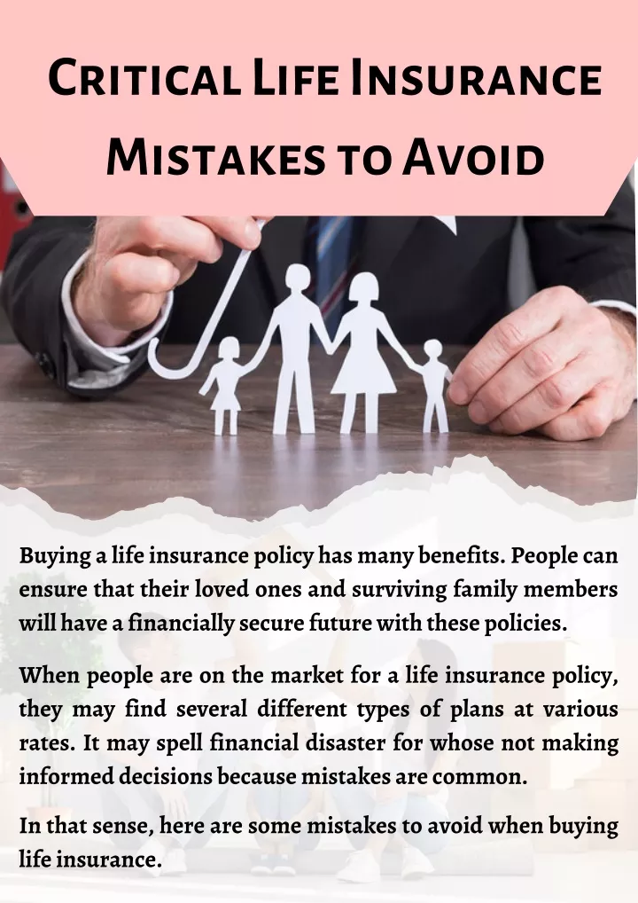 critical life insurance mistakes to avoid