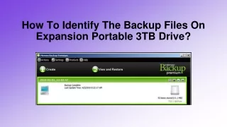 how to identify the backup files on expansion portable 3tb drive