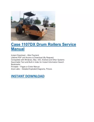 case 1107dx drum rollers service manual instant
