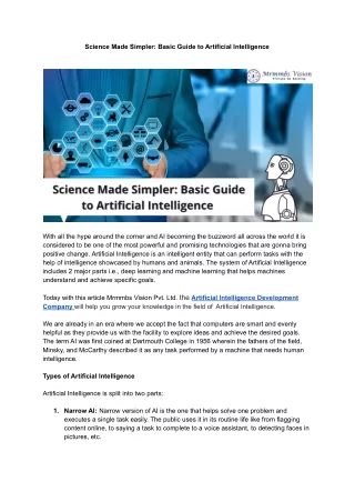 science made simpler basic guide to artificial