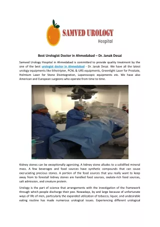 Best Urologist Doctor in Ahmedabad – Dr. Janak Desai