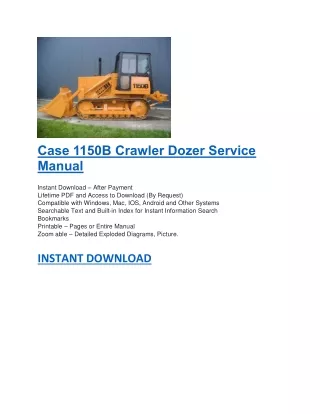 case 1150b crawler dozer service manual instant