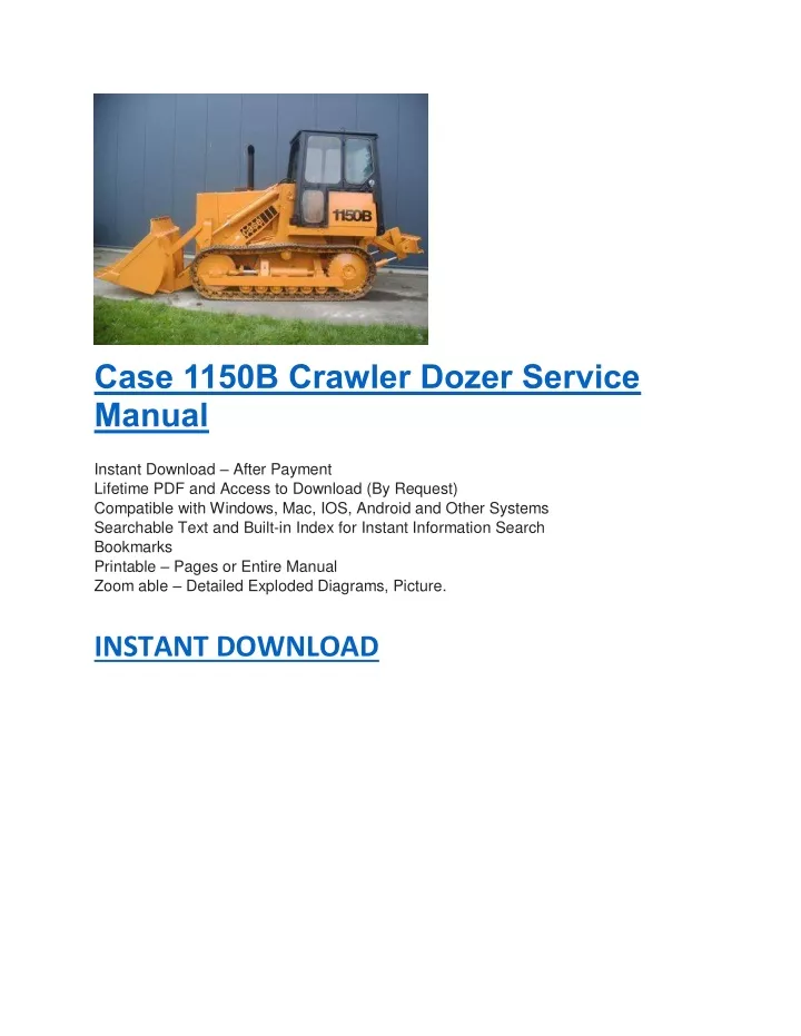 PPT - Case 1150B Crawler Dozer Service Manual 2 PowerPoint Presentation ...