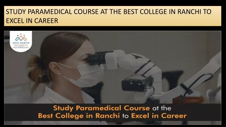 study paramedical course at the best college