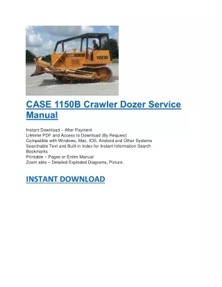 case 1150b crawler dozer service manual instant