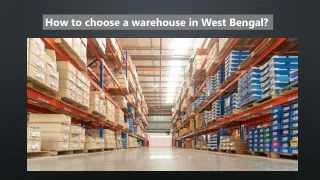 How to choose a warehouse in West Bengal