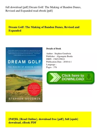 full download [pdf] Dream Golf The Making of Bandon Dunes  Revised and Expanded read ebook [pdf]
