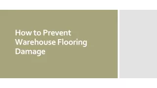 How to Prevent Warehouse Flooring Damage