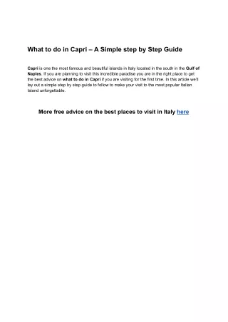 what to do in capri a simple step by step guide