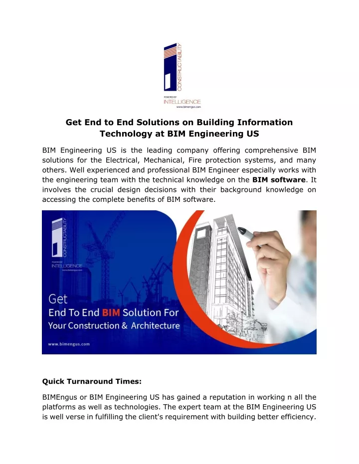 get end to end solutions on building information