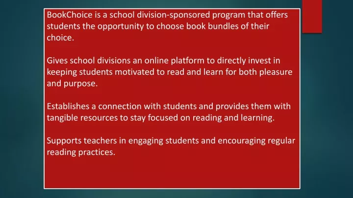 bookchoice is a school division sponsored program