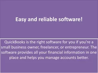 Easy and reliable software!