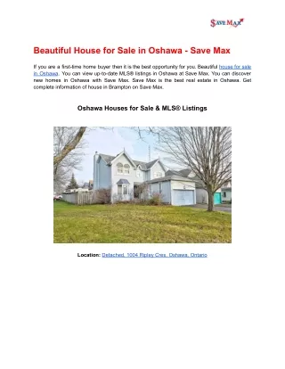 beautiful house for sale in oshawa save max