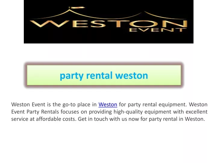 party rental weston