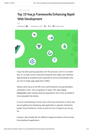 Top 10 Vue.js Frameworks Enhancing Rapid Web Development
