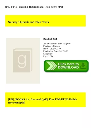 (P D F File) Nursing Theorists and Their Work #Pdf