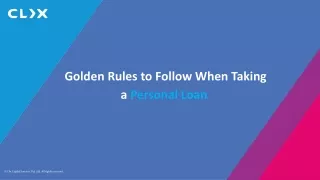 Golden Rules to Follow When Taking a Personal Loan
