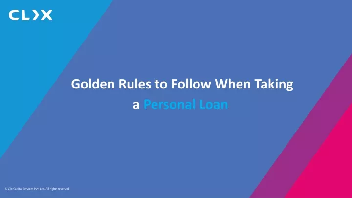 golden rules to follow when taking a personal loan