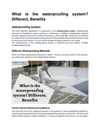 what is the waterproofing system different