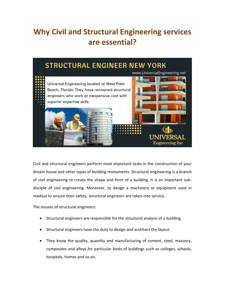 why civil and structural engineering services