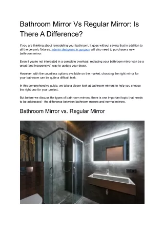 bathroom mirror vs regular mirror is there