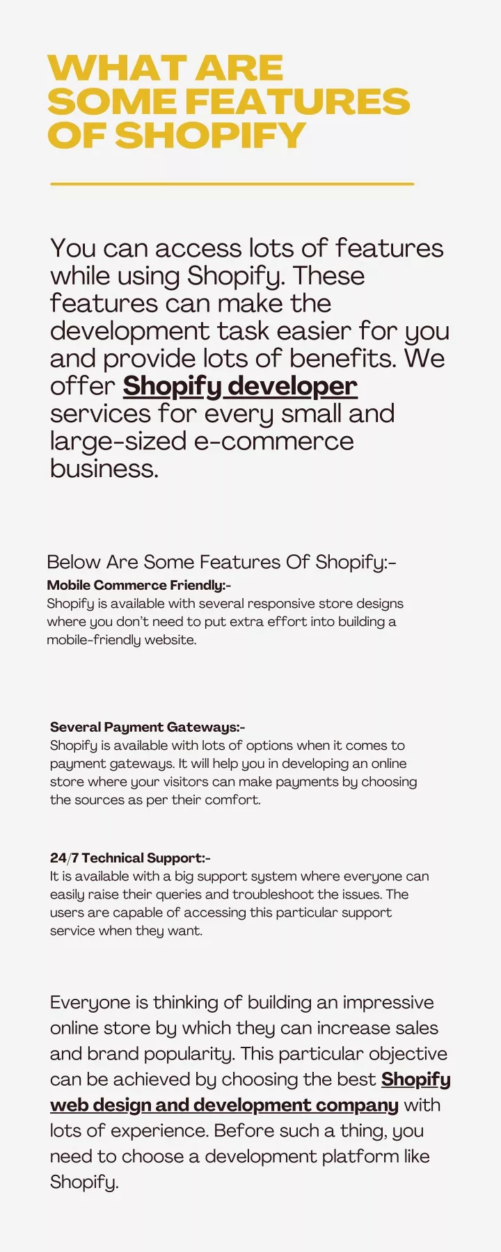 what are some features of shopify