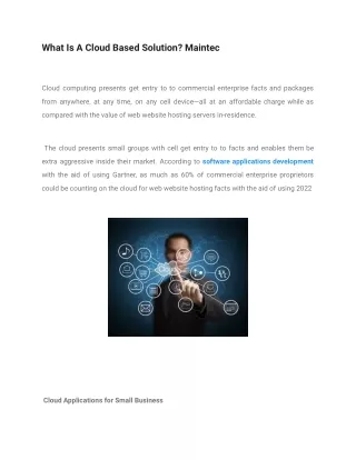 what is a cloud based solution maintec