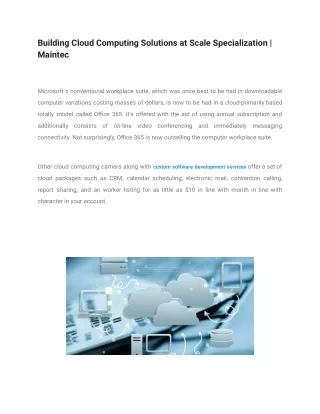 building cloud computing solutions at scale