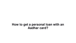 how to get a personal loan with an aadhar card