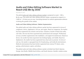 audio and video editing software market to reach