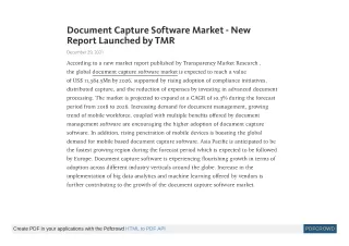 document capture software market new report