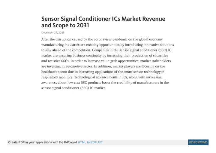 sensor signal conditioner ics market revenue
