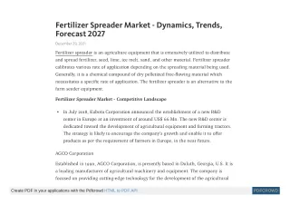 fertilizer spreader market dynamics trends