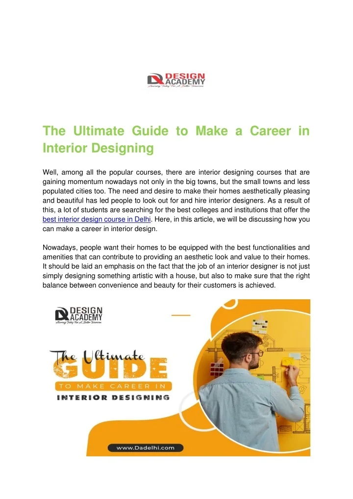 PPT - The Ultimate Guide to Make a Career in Interior Designing ...