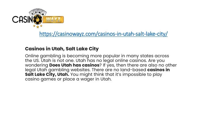 https casinowayz com casinos in utah salt lake city