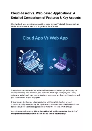 Cloud-based Vs. Web-based Applications_ A  Detailed Comparison of Features & Key Aspects