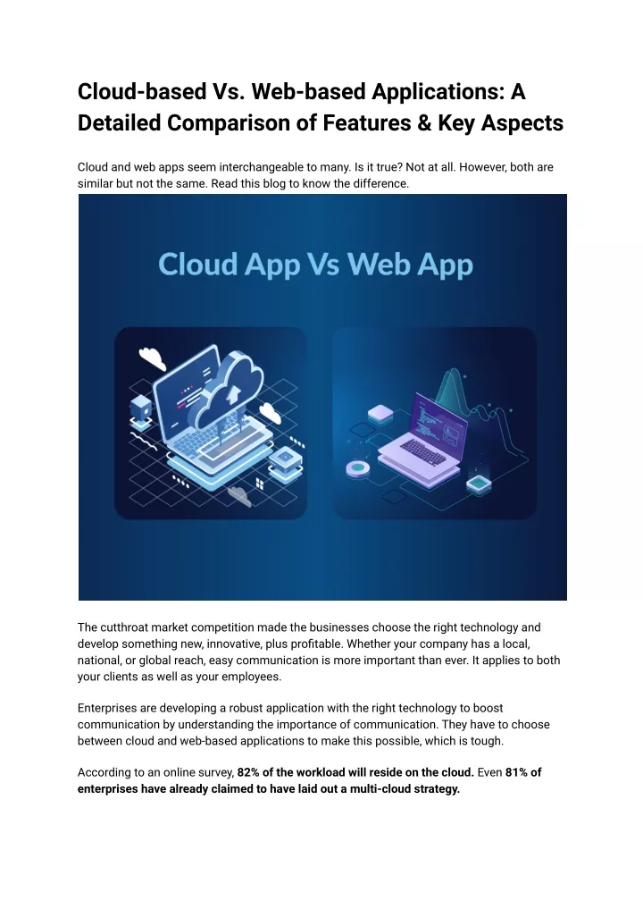 cloud based vs web based applications a detailed