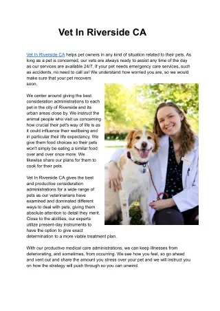 vet in riverside ca