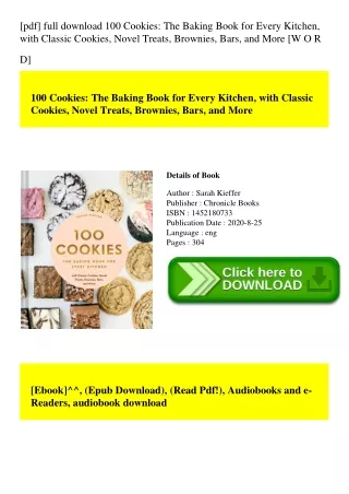 [pdf] full download 100 Cookies The Baking Book for Every Kitchen  with Classic Cookies  Novel Treats  Brownies  Bars  a