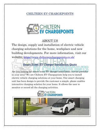 Smart Home EV Charger Installation Quote