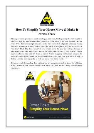 how to simplify your house move make it stress