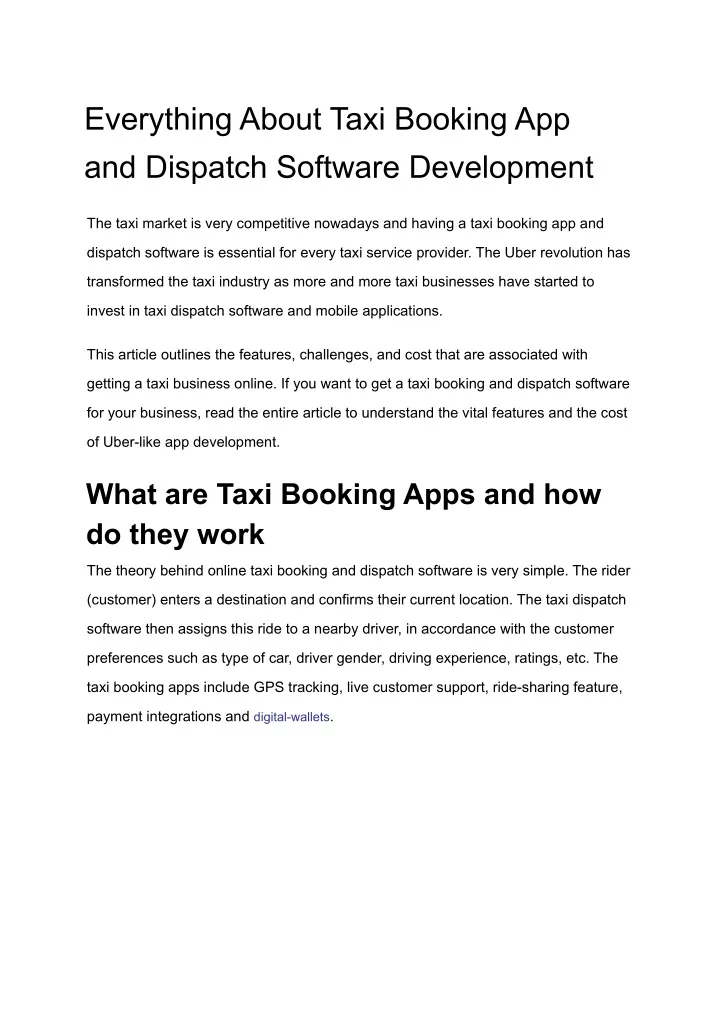 everything about taxi booking app and dispatch