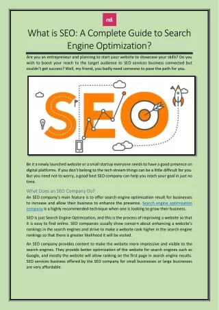 what is seo a complete guide to search engine