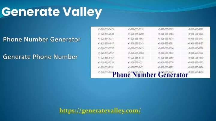 phone number generator generate phone number